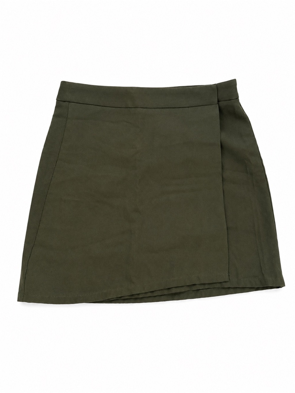 Forever 21 Olive Wrap-Front Mini Skirt